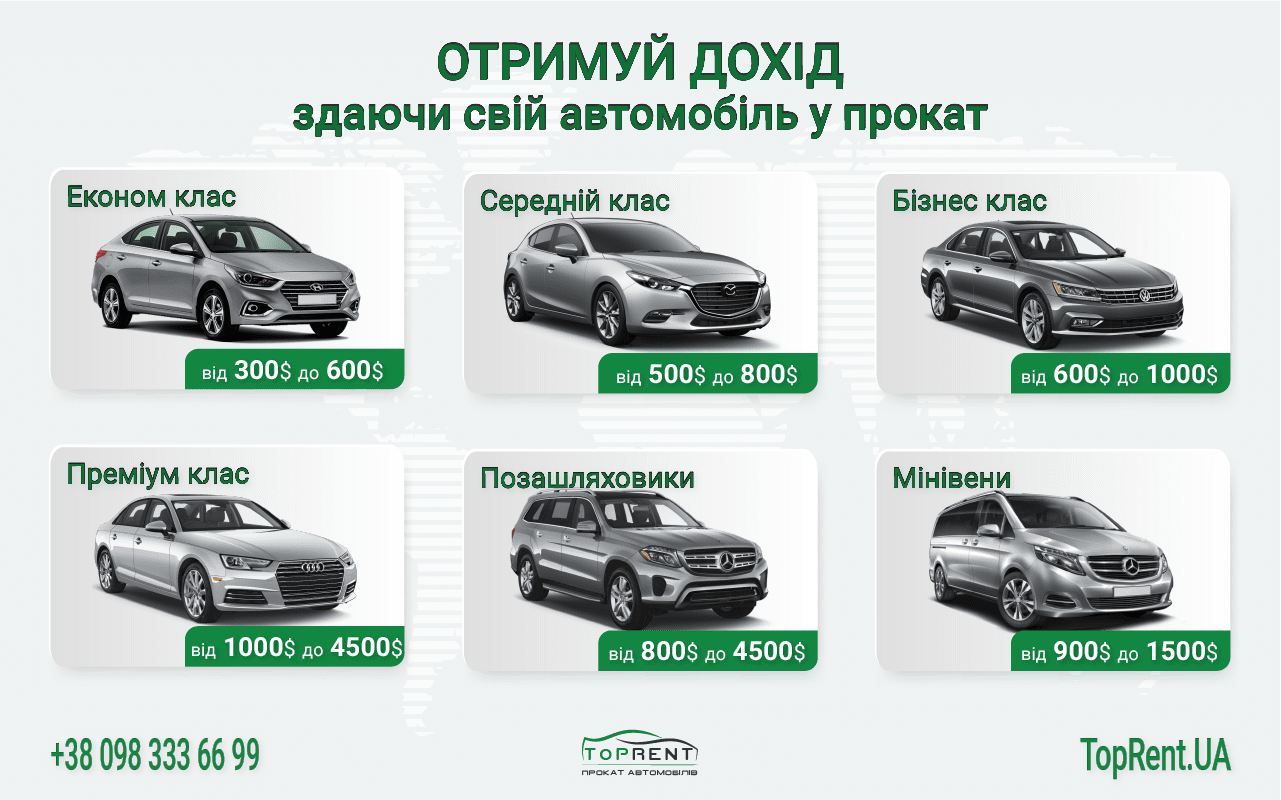 Здай своє авто в оренду